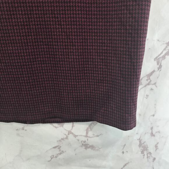 J Jill Skirt Womens XS Red Black Houndstooth Mini Stretch Pull On Wearever - Picture 4 of 10